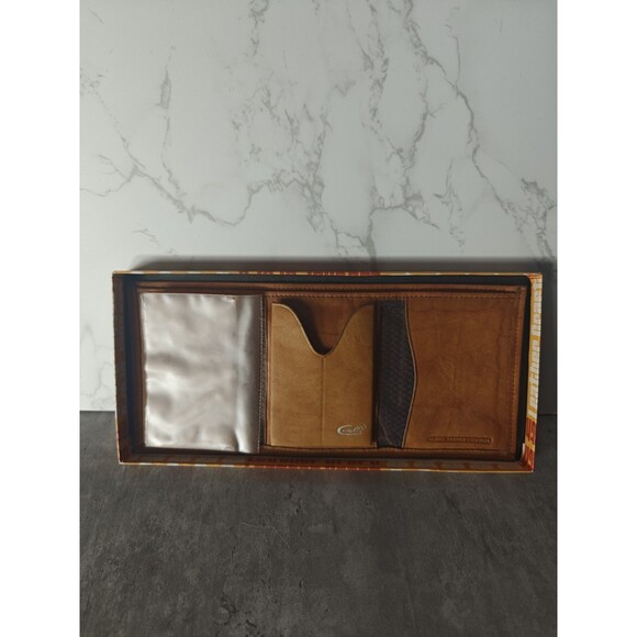 Genuine Cowhide Carelli Leather Tri Fold Wallet In Box - Picture 1 of 8